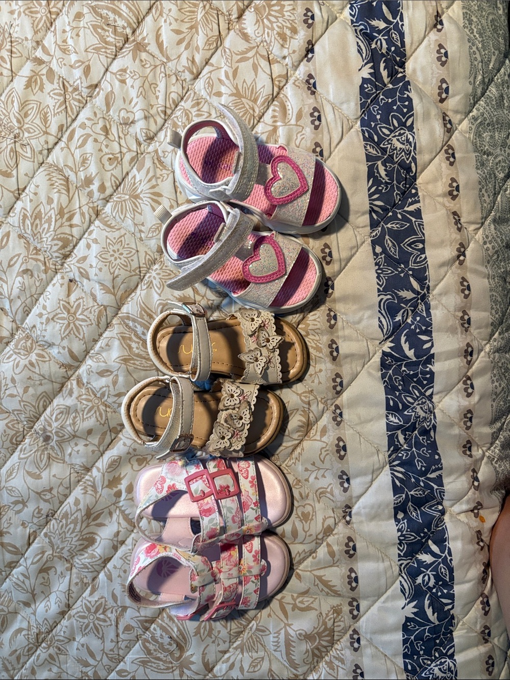 Girls Pink and Silver Heart Sandals - Kids Shoes